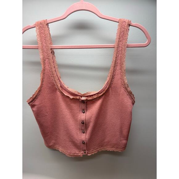 Free People Intimately Waffle Tank in Pink, Medium - Picture 1 of 5